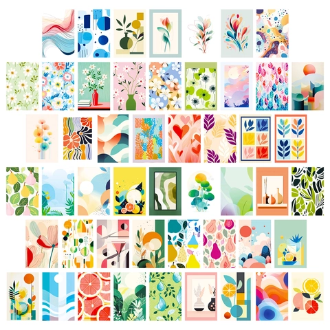 Piccole Carte Decorative Da Parete Fresche Con Motivi Botanici Floreali E Frutta Per Decorazione Interna Della Stanza Arte Murale
