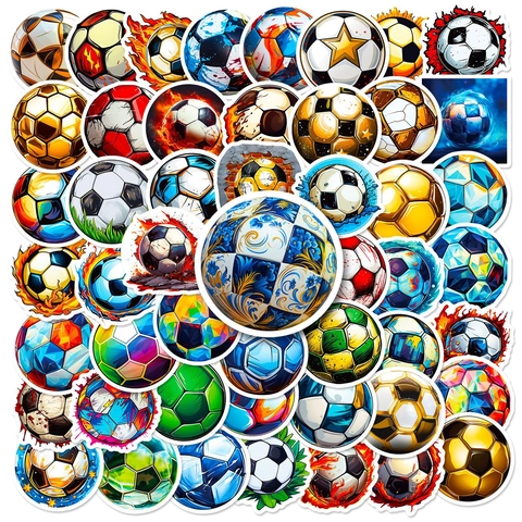 Adesivi Cartoon Calcio Impermeabili per Bambini Fan Decalcomanie Stile Sportivo per Laptop Bagagli Custodia Telefono Decorazione