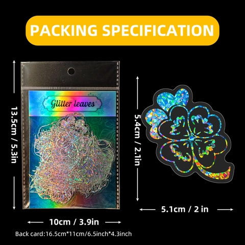 Holografische Silberne Blatt Aufkleber Laser Regenbogen Pflanzenblätter Ahorn Monstera Dekor Für Wasserflasche Laptop Fenster