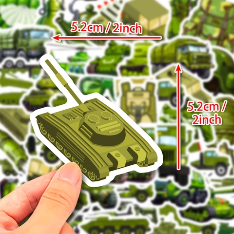 Autocollants Thème Militaire Dessin Animé Camouflage Char Hélicoptère Soldat Vinyle Pour Enfants Garçons Laptop DIY Décoration