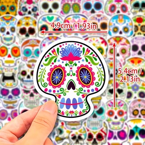 Pegatinas Mexicanas Del Día De Los Muertos Calaveras De Azúcar Grafiti Gótico Colorido Calcomanías De Vinilo Impermeables Para Skateboard Laptop Equipaje Moto