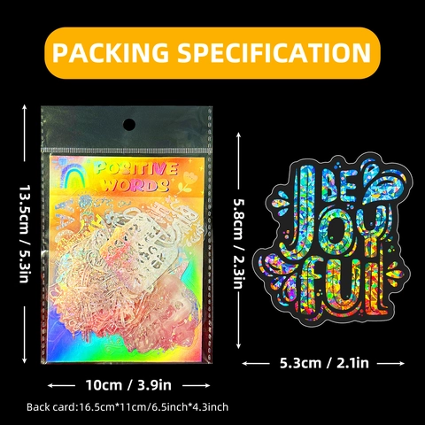 Silver Holographic Laser Inspirational Quote Stickers Waterproof PVC Motivational Text Decals For Laptop Scrapbooking Journaling Decoration