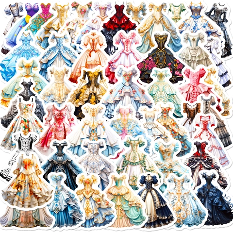 Autocollants Robe Lolita Dessin Animé Imperméables Décalcomanies Décoratives Pour Ordinateur Portable Scrapbooking Papeterie Rétro
