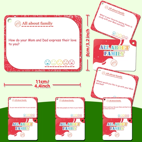 All About Family Communication Flashcards Educational Cognitive Cards For Toddlers Kids Parent-Child Interaction Conversation Starters