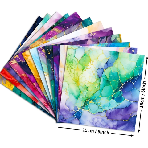 Paars Groen Verguld Scrapbook Papier Dubbel Offset Papier Fluïde Marmeren Textuur Goudfolie Decoratief Papier Voor DIY Handwerk Materiaal