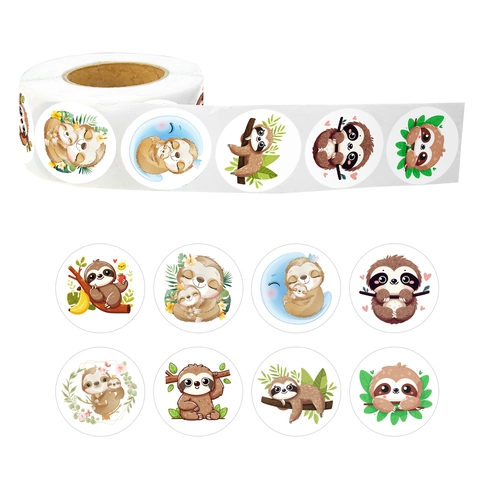 Schattige Cartoon Luiaard Beloningsstickers Dierenpatroon Voor Kinderen Decoratie Envelop Verzegeling Hand Account Scrapbooking Journal Benodigdheden