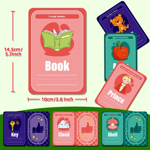 Carte Didattiche Parole Comuni Inglese Carte Apprendimento Educativo Con Illustrazioni Colorate E Frasi Per Bambini