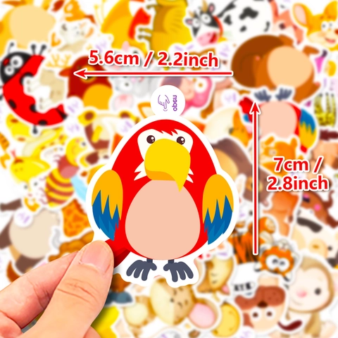 Cute Cartoon Animal Brown Ear Stickers Easy Tear Handle Waterproof Vinyl Decorative Decals For Water Bottle Laptop Computer Gift