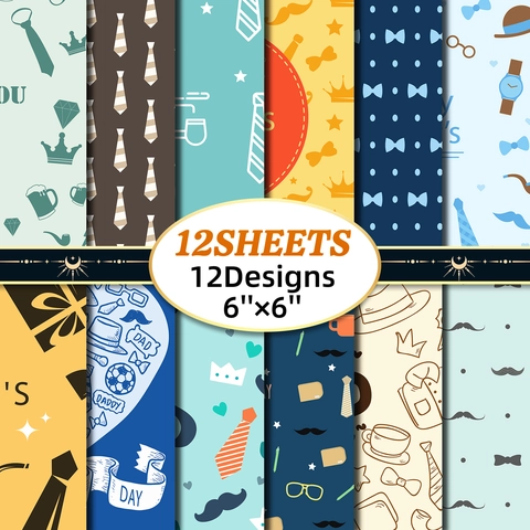 Vatertag Thema Dekorative Scrapbook Papier Pad Für DIY Hand Konto Hintergrund Material Gedruckt Muster Dekorative Handwerk Papier Blätter Männer Thema Handwerk Zubehör