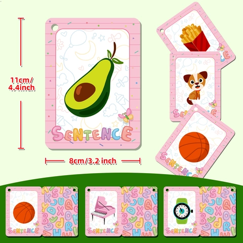 Flashcards Educative in Inglese per Bambini per l'Apprendimento di Frasi Sviluppo Cognitivo Giocattolo per l'Infanzia