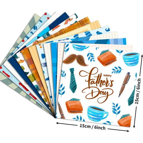 Papier de Scrapbooking Thème Fête des Pères Papier Décoratif pour Création de Cartes DIY Scrapbooking Bleu Papeterie