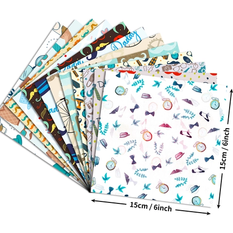 Papier Scrapbooking Décoratif Thème Fête des Pères Papier à Motifs Pour Bricolage Journal Album Photo Fond Matériel
