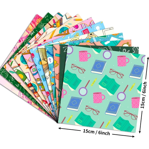 Schulbildung Thema Dekoratives Scrapbook-Papier Pädagogisches Doodle Materialpapier Für Lehrertag Geschenk DIY Handkonto