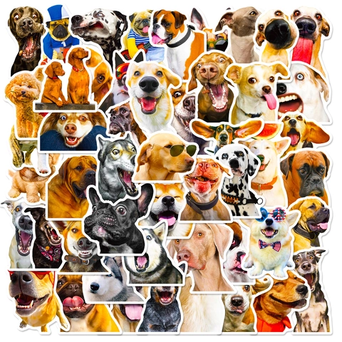 Realistic Dog Stickers Waterproof Vinyl Decals For Water Bottle Laptop Luggage DIY Decorative Animal Stationery Cute Puppy Stickers