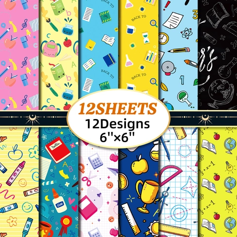 Teacher's Day School Theme Scrapbooking Paper DIY Decorative Background Paper For Journaling Card Making School Supplies