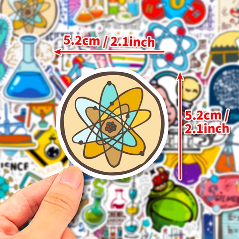 Autocollants Science Laboratoire Dessin Animé Pour Enfants Imperméable Geek Chimie Biologie Physique Motifs Pour Déco Ordinateur