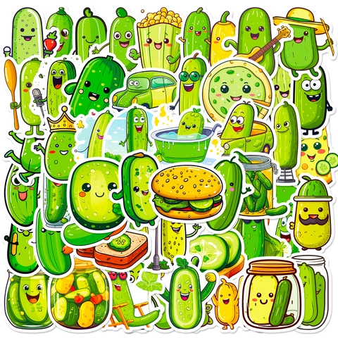 Cartoon Süße Essiggurken Sticker Für Laptop Wasserflasche Handyhülle Scrapbooking DIY Dekoration Belohnung Vinyl Graffiti Aufkleber