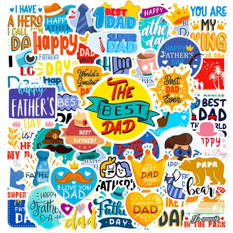 Vatertag Aufkleber Wasserdicht Cartoon Graffiti Decals Für Geschenkbox Umschlag Versiegelung Dekoration DIY Laptop Scrapbook