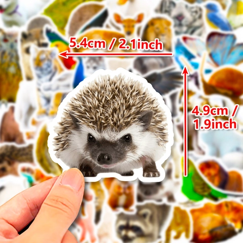 Realistische Tier Wasserdichte PVC Aufkleber Für Kinder Skateboard Laptop Scrapbooking Dekorative DIY Tier Abziehbilder