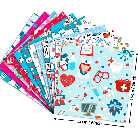 Medische Verpleegster Thema Scrapbook Achtergrondpapier Hart Stethoscoop Ambulance Patroon DIY Journaling Kaarten Maken Decoratief Materiaal