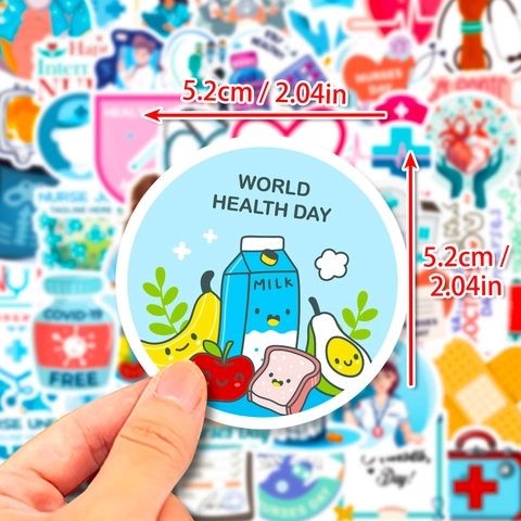 Waterdichte Medische Verpleegster Stickers Set Arts Ziekenhuis Iconen Decor Voor Laptop Bagage Stationery Dag van de Verpleging Cadeau