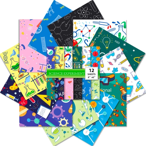 Wetenschappelijk Experiment Scrapbook Papier Offsetpapier Laboratoriumpatroon DIY Materiaal Voor Journaling Knutselen Kaarten Maken School