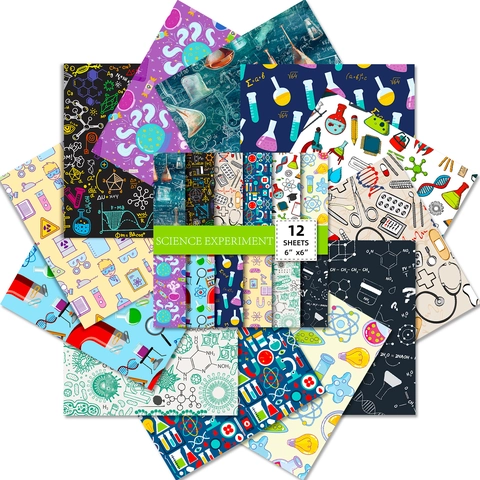 Science Experiment Background Material Paper Minimalist Laboratory Formulas Decorative Scrapbook Paper For DIY Journaling Arts Crafts Stationery