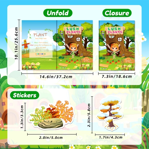 Lush Plants Baby First Sticker Book With Reusable Stickers For Toddlers Kids Early Learning Educational Toy Cartoon Vegetable Farm