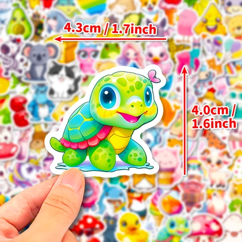 Cute Cartoon Animal Plant Waterproof Stickers For Laptop Guitar Luggage Notebook DIY Decorative Colorful Vinyl Decals