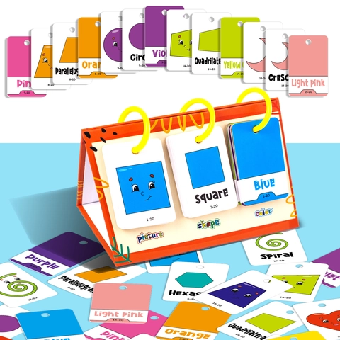 Educatieve Flipover Voor Kinderen Vormen En Kleuren Herkenning Flash Cards Met Spiraalringen Vroeg Leren Getallen Voor Peuters Kartonnen Leermiddelen