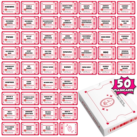 Couples Interaction Cards Romantic Love Coupons For Dating Anniversary Valentine Gift For Women Men Game Cards Flashcards