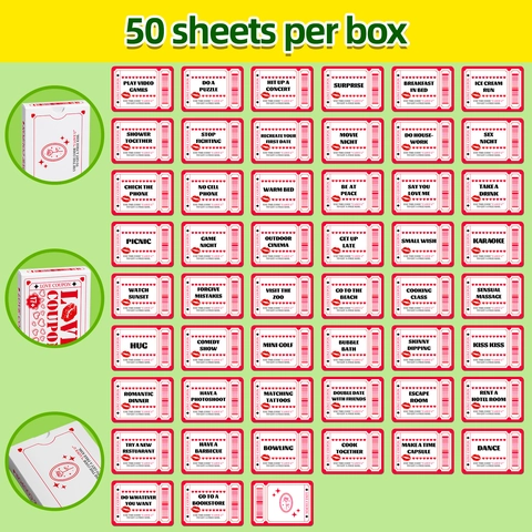 Couples Interaction Cards Romantic Love Coupons For Dating Anniversary Valentine Gift For Women Men Game Cards Flashcards