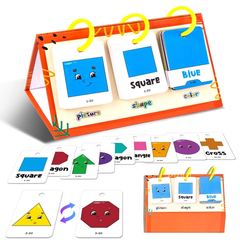 Educatieve Flipover Voor Kinderen Vormen En Kleuren Herkenning Flash Cards Met Spiraalringen Vroeg Leren Getallen Voor Peuters Kartonnen Leermiddelen