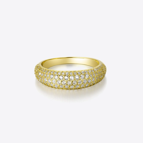 925 Sterling Zilver Pavé Zirkonia Rijen Bandring Voor Mannen Vrouwen Hip Hop Street Style Goud Zilver Vergulde Mode Sieraden Gift