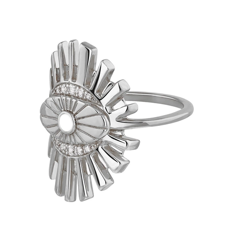 Bague en Cuivre Oeil du Diable Luxe Plaqué Or 18K Platine Zircone Bague Géométrique pour Femme Accessoires Bijoux de Mode