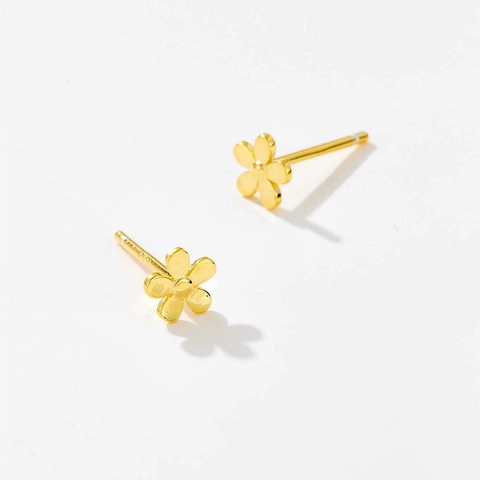 Minimalist S925 Sterling Silver Small Flower Stud Earrings For Women Petite Botanical Floral Jewelry Accessories Daily Gift