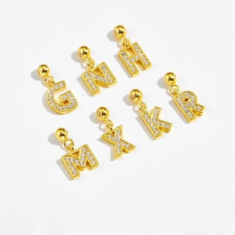 Collana con Pendente 26 Lettere Inglesi in Argento Sterling 925 Micro Intarsiata Zirconia Minimalista Versatile Placcata Oro Platino Gioielli Donna