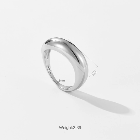 Anillo Grueso Irregular de para Mujer Minimalista Chapado en Oro 18K Pulido Espejo Joyería de Moda Geométrica Anillo