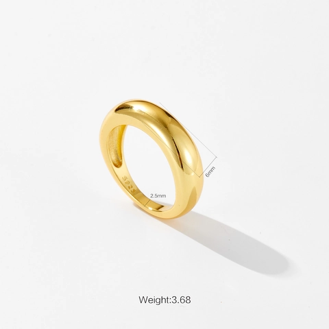 Anello in Argento Sterling 925 Minimalista per Donna Design Irregolare di Fascia Alta Placcato Oro Platino Anello Geometrico Gioielli Regalo