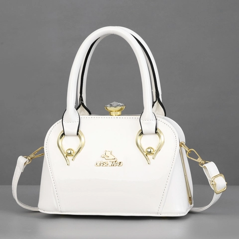 Damen Luxus Glänzende Spiegel Lackleder Handtasche Mit Strass Kristall Verschluss Elegante Abendparty Umhängetasche