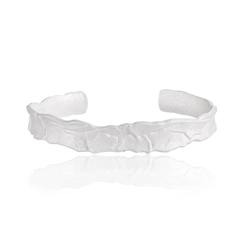 Brazalete Abierto de Plata de Ley 925 con Textura Irregular para Mujer Minimalista Acabado Martillado Chapado en Oro de 18K Joyas