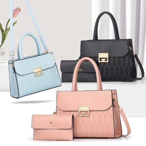Set Borsa a Mano e Portafoglio in Pelle PU con Stampa Serpente Donna Chiusura a G in Metallo Dorato Borsa a Bauletto Casual