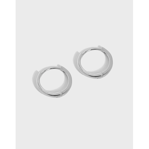 Minimalistische S925 Sterling Zilveren Geometrische Cirkel Oorbellen Platina 18K Vergulde Kleine Huggie Oorbellen Voor Dames Sieraden