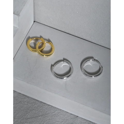 Minimalistische S925 Sterling Zilveren Geometrische Cirkel Oorbellen Platina 18K Vergulde Kleine Huggie Oorbellen Voor Dames Sieraden