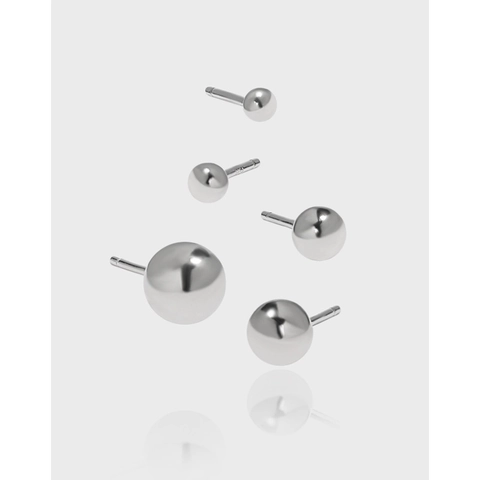 925 Sterlingsilber Kugel Ohrstecker Minimalistische Kleine Runde Perlen Piercing Für Damen Herren Täglicher Schmuck Poliert Matt Silber Ohrringe