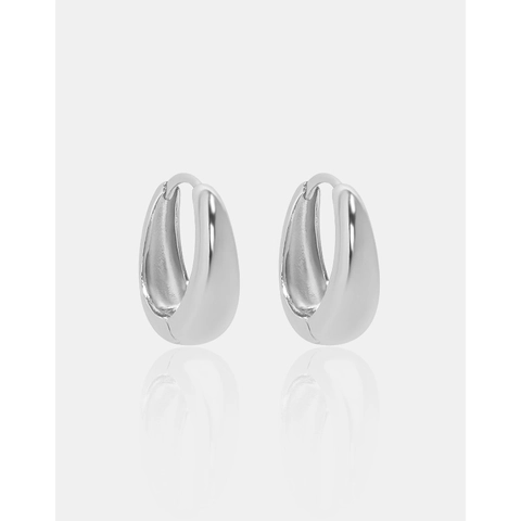 S925 Sterlingsilber Chunky Hoop Ohrringe Für Damen Minimalistische Tränenform Geometrische Ohrstecker Gold Platin Schmuck