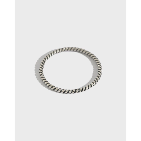 Vintage 925 Sterling Silber Gedrehtes Seil Dünner Ring Für Damen Minimalistisch Stapelbar Fingerring Schmuck Zubehör