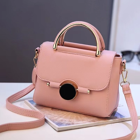 Mode Damen Lychee-Muster PU-Leder Kleine Quadratische Tasche Mit Metallgriff Elegante Umhängetasche Für Den Täglichen Pendelverkehr