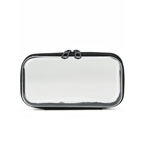Borsa da Trucco in PVC Trasparente Impermeabile Portatile da Viaggio Beauty Case Organizzatore con Finiture Nere e Doppia Cerniera