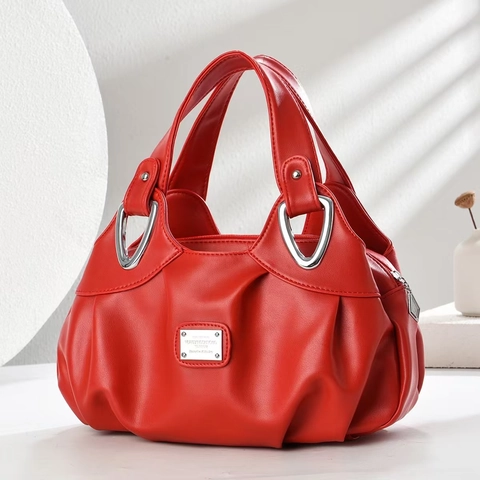 Borsa a Mano Dumpling in Pelle PU Grande Capacità da Donna Minimalista Plissettata Borsa a Tracolla Casual Tote Hardware Argento